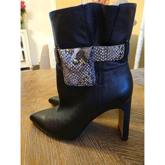 Jessica Simpson Brynne Booties size 8.5 JESSICA SIMPSON "BRYNNE" BLACK LEATHER B - Picture 8 of 16